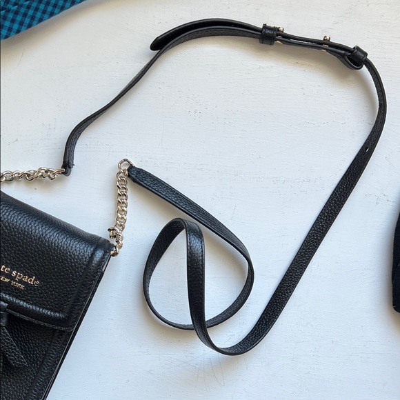 Excellent Condition Kate Spade Black Leather Crossbody Fits phone - Picture 6 of 9